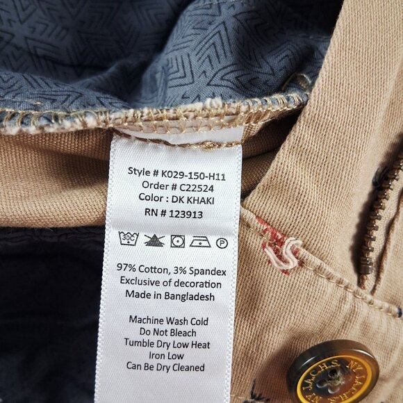 Jachs New York Bleecker Chino Shorts Men's Size 30 Dark Khaki Palm Trees Twill - Picture 7 of 8